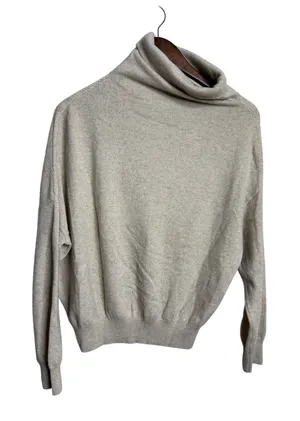 Cuyana Cashmere Blend Funnel Neck Turtleneck Sweater size S/M Oatmeal Beige thumbnail 1