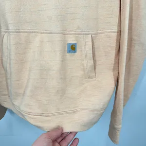 Carhartt Peach Orange Heathered Pullover Hoodie Thumbholes Women's Medium Casual thumbnail 2