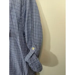Gap Blue‎ Plaid Mini Utility Pockets Drawstring Dress Womens Large Cottage Core thumbnail 6