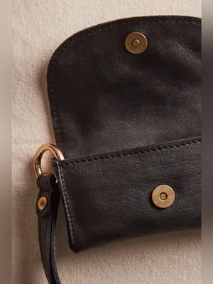 NWT Free People Leather Bag Lanyard Wallet Card Holder ~ Black ~ SOLD OUT thumbnail 2