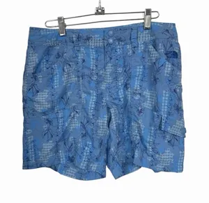 The North Face Women’s Sz 8 Blue Floral Athletic Shorts Nylon Outdoor Active thumbnail 1
