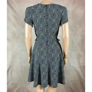 SMAK PARLOUR Black/White Geometric Faux Wrap Dress SMALL thumbnail 12
