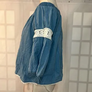 🔥🔥5 for $25🔥🔥 Joes jeans denim chambray off the shoulder blouse thumbnail 5
