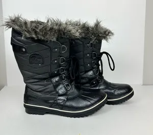 Sorel Tofino II Womens Size 10 Black Waterproof Faux Fur Snow Boots NL2332-010 thumbnail 1