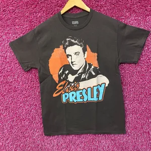 Elvis Presley Portrait Gray T-Shirt Medium thumbnail 3