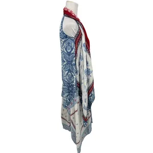 Free People Kiss The Sky Butterfly Kimono M/L Gauzy Bohemian Asymmetrical Hem thumbnail 5