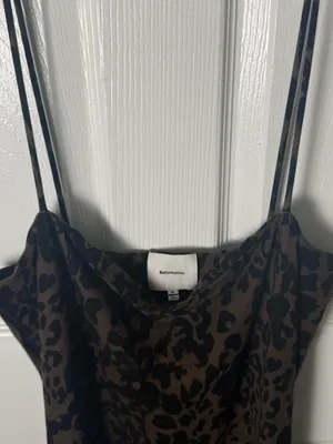 Reformation Elise Knit Dress in Tana Leopard XL thumbnail 4