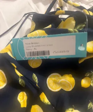 Nine Britton midi dress navy with lemons  thumbnail 3