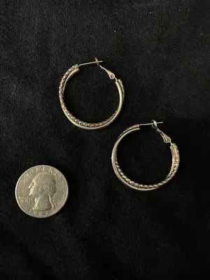 Silver Hoop Earrings thumbnail 1