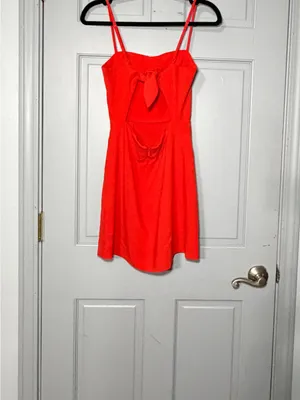 French Connection Red Spaghetti-Strap Mini Dress thumbnail 2
