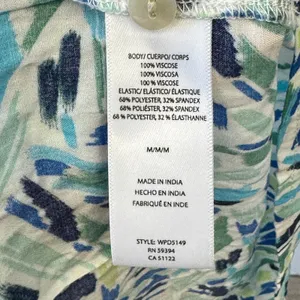 NWT Beachlunchlounge Julieta Midi Dress Blue Green Abstract Smocked Viscose M thumbnail 8