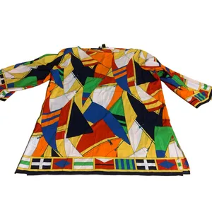 Lauren Ralph Lauren Bright Multi-Color "Sails" Nautical Theme Tunic Top (L) thumbnail 8