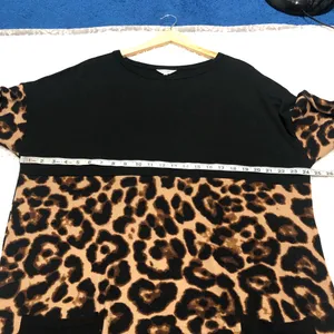 New‎ Amaryllis Brown ColorBlock Leopard Tunic w/ Pockets Medium Casual Flowy thumbnail 8