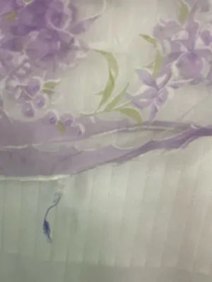 Sheer Floral Scarf in Lavender and White thumbnail 2