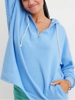 Aerie Beach Weekend Oversized Hoodie in Horizon Sky Blue Size Medium thumbnail 2