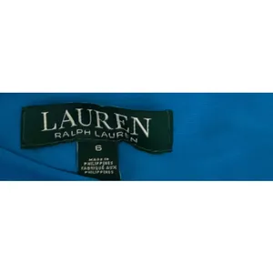 Lauren Ralph Lauren Blue Midi Wrap Ruched Side Sleeveless Dress Size 8 thumbnail 5