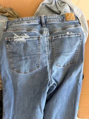 American Eagle Women's Ripped Knee Distressed Flare / Wide Leg Jeans - Size 6 Regular thumbnail 3
