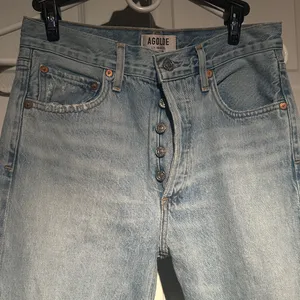 Agolde Light Blue Distressed High Rise Jeans thumbnail 4