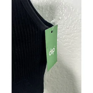 NEW Dip Sports Bra Womens Small Athletic Gym Yoga Black Ribbed Seamless Stretch thumbnail 3
