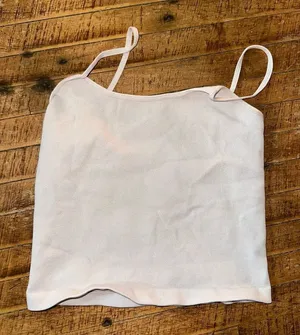 Free People Movement white strappy cropped M cami thumbnail 1