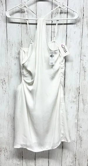 New American Eagle Dress Women Size Medium White Halter Mini Slip Side Ruching‎ thumbnail 1