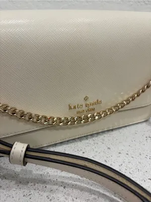 Kate Spade Madison Flap Crossbody Bag White Leather Purse KC430 Small EUC thumbnail 3