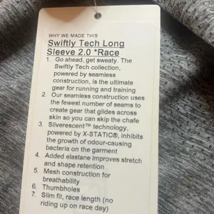 Lululemon Swiftly Tech Long Sleeve Shirt 2.0 Race Length thumbnail 5