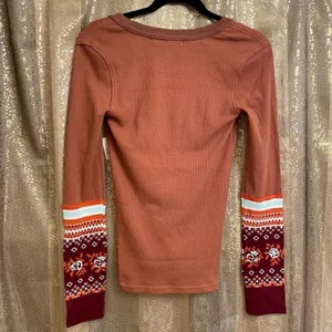 Free People Boho Long Sleeve Mikah Layering Sweater Autumn Combo Small NWT thumbnail 3