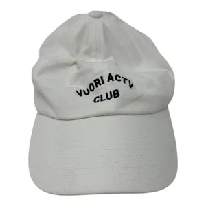 Vuori Active Club White Baseball Cap Adjustable Strapback Hat Cotton thumbnail 4