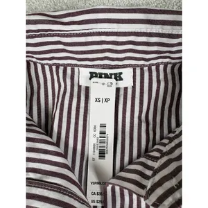 Women's Victoria Secret PINK striped Button Up Shirt NWT Xs‎ thumbnail 2