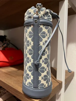 Kate Spade Spade Flower Jacquard Water Bottle Crossbody Holder Light Blue thumbnail 7