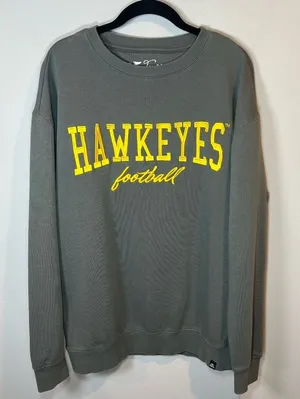 Gameday Social Iowa Hawkeyes Football Embossed Crewneck Sweatshirt Gray Sz Large thumbnail 1