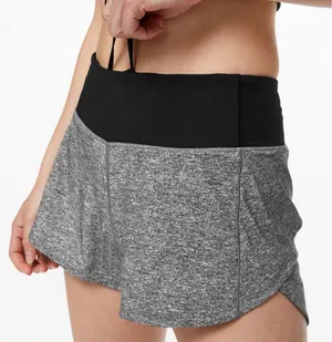Lululemon Speed Up Short Long *4" Updated Fit Heather Lux Multi Gray Black Sz 4 thumbnail 1