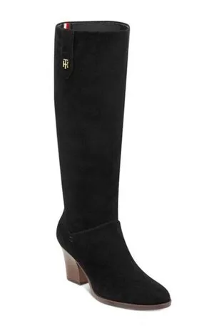 NIB Women’s Tommy Hilfiger Black Suede Boots Size 7.5 thumbnail 1