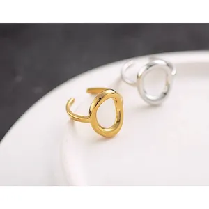 Boutique Womens‎ Yellow Gold Plated S925 Circle Ring, Adjustable thumbnail 7