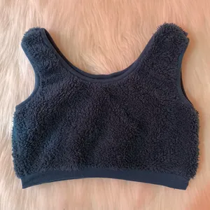 Charlotte Russe Blue Plush Two Piece Pajama Set with Crop Top and Joggers thumbnail 3