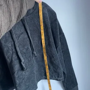 Ambiance Cropped Charcoal Grey Hoodie Sweatshirt Active Shirt Top Large Basic thumbnail 5