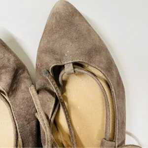 Steve Madden Eleanor Suede Lace-Up Ballet Flats Taupe Size 7.5 thumbnail 6