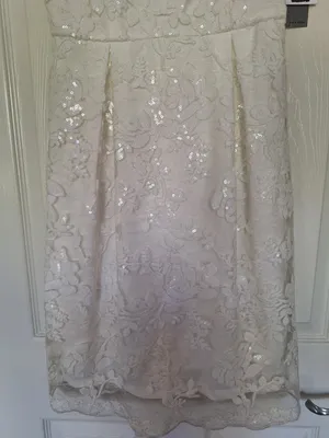 Donna Ricco David's Bridal NWT Ivory Lace Sequin Dress Size 2 thumbnail 7