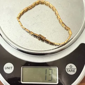 Vintage Signed M Gold-tone Diamond Illusion NO Stone 8 1/2” Tennis Bracelet 13g. thumbnail 12