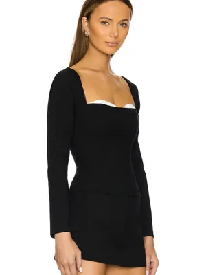 ASTR the Label Whitely Peekaboo Black Long-Sleeve Top Women’s Size Large thumbnail 2