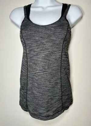 LULULEMON Size 4 Athletica Tank Top Heathered Gray Activewear‎ Gym Yoga Pilates thumbnail 1