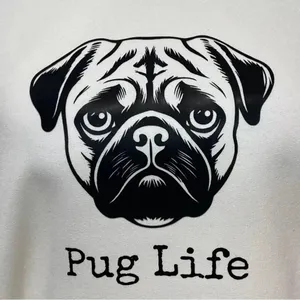 Gildan Pug Life Dog Funny Fleece Oversized Sweatshirt Pull Over Crew Neck thumbnail 4