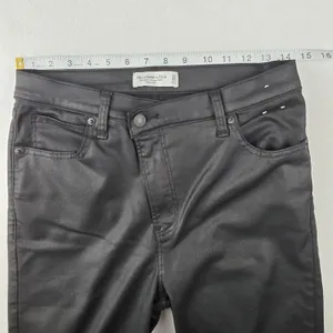 Abercrombie & Fitch Super Skinny Ankle High Rise Coated Black Jeans Size 30 / 10 thumbnail 6