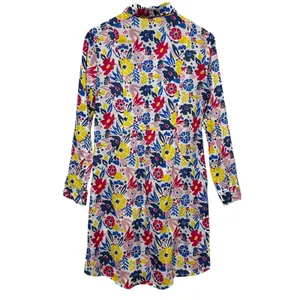 Roller Rabbit XS Floral Shirt Dress Cotton Folk‎ Art Print Resort Boho Tunic thumbnail 2