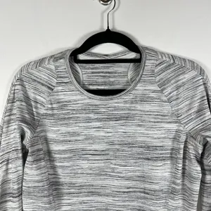 Lululemon Runderful Long Sleeve Space Dye‎ Camo White Silver Spoon 10 Athletic thumbnail 4