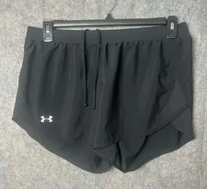 Under‎ Armour Women's Large Black lightweight athletic Running Shorts thumbnail 1