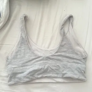 Lululemon reversible sports bra size 10 grey and white stripes thumbnail 2