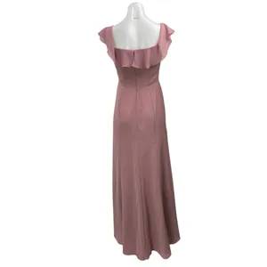 Azazie Pink Ruffle Flutter Sleeve Sweetheart Fit & Flare Bridesmaid Dress Size 8 thumbnail 3