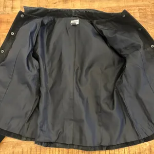 Vintage Chicos Suede Leather Jacket Large 2 Chore Pockets 90s Grunge Indie Black thumbnail 10